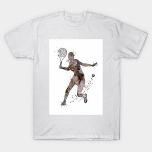 Girl Tennis Player Forehand Shot Watercolor T-Shirt